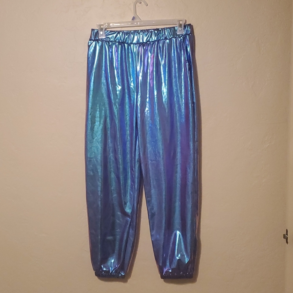 Metallic Pants With Pockets